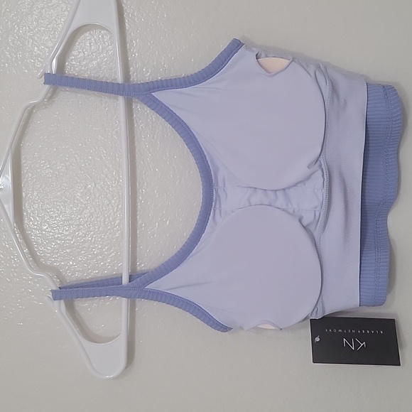 Klassy Network Ribbed Brami Crop size Small Color Periwinkle - Picture 7 of 13